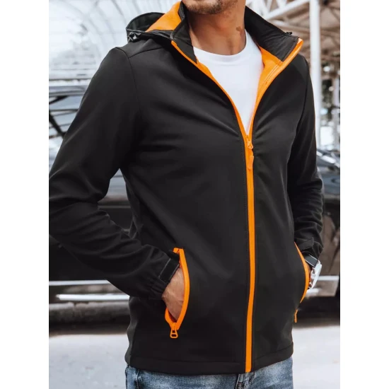 Vīriešu melna jaka ar oranžām detaļām Arot TX4175