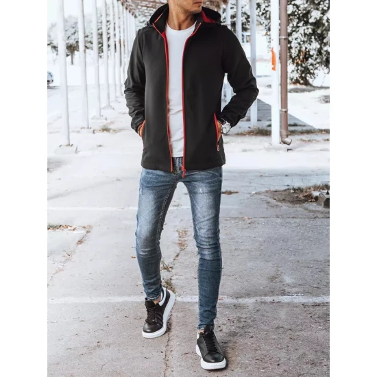 Vīriešu melna jaka ar sarkanām detaļām Arot TX4173
