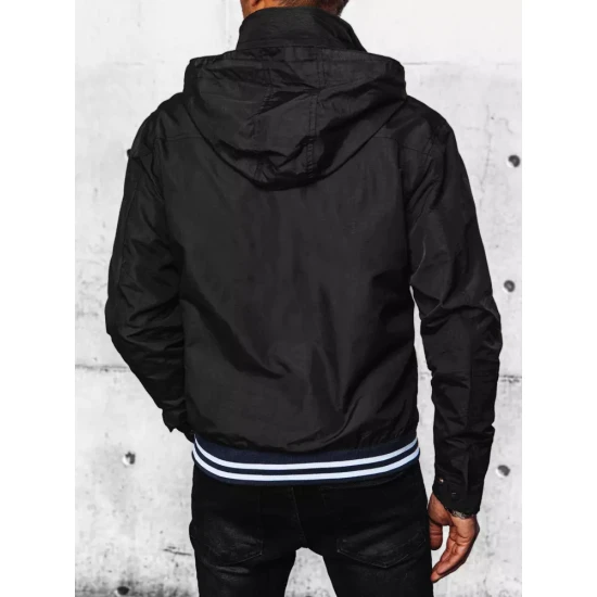 Vīriešu melna jaka ar kapuci Nemor TX4378