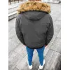 Bomber stila tumši pelēka vīriešu jaka Lemor JS/201901