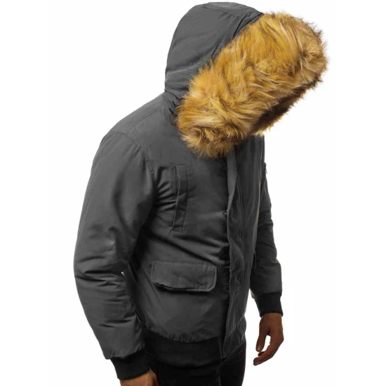 Bomber stila tumši pelēka vīriešu jaka Lemor JS/201901