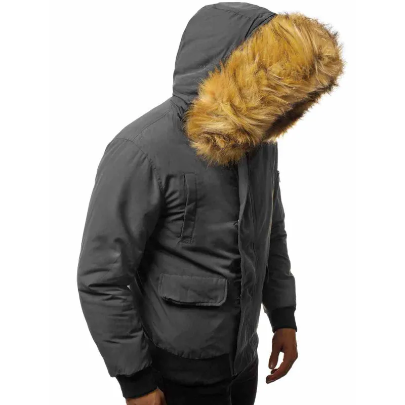 Bomber stila tumši pelēka vīriešu jaka Lemor JS/201901