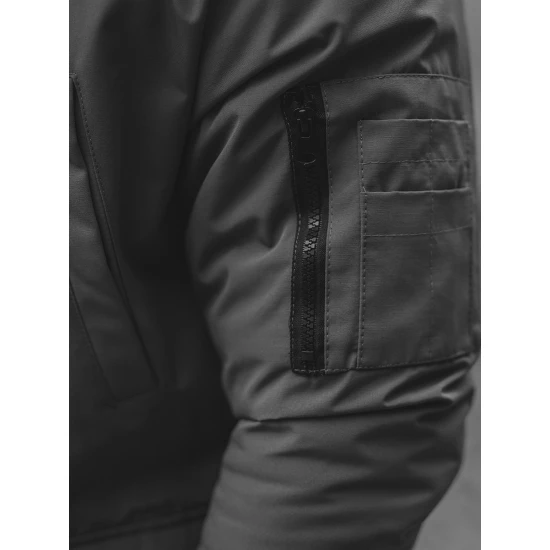 Bomber stila tumši pelēka vīriešu jaka Lemor JS/201901