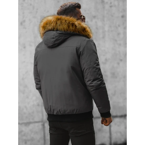 Bomber stila tumši pelēka vīriešu jaka Lemor JS/201901