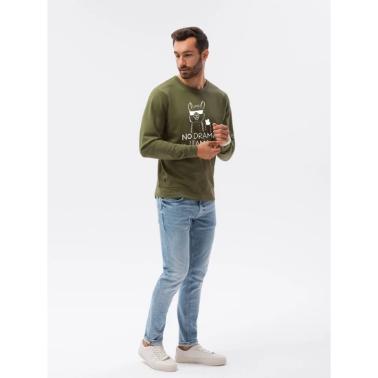 Haki džemperis No drama Llama B1153 Premium