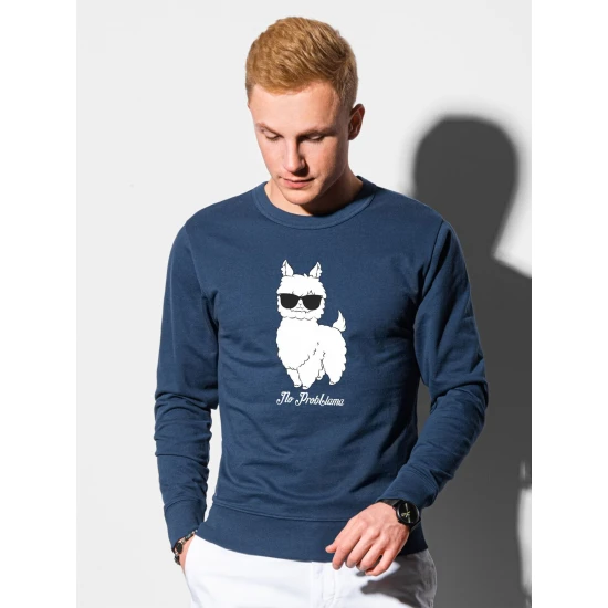 Tumši zils džemperis No ProbLlama B1153 Premium