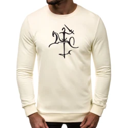 Baltas vyriškas džemperis su "Vytis" stilistika