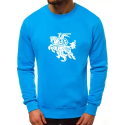 Šviesiai mėlynos spalvos džemperis su baltu vyčiu "Vytis"
