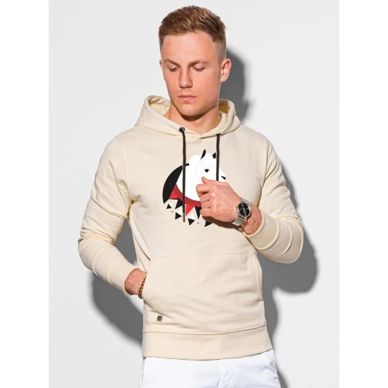 Karameļkrāsas vīriešu džemperis ar kapuci Lama B1154 Premium