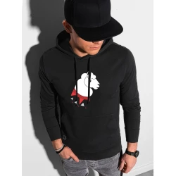 Melns vīriešu džemperis ar kapuci Lama