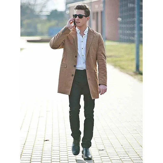 Elegants brūns vīriešu mētelis Sugal JB/1047Z