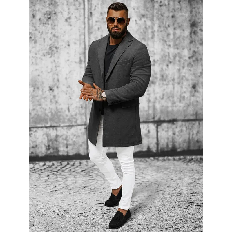 Elegants tumši pelēks vīriešu mētelis Sugal JB/1047Z