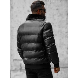 Melna stepēta vīriešu jaka Rotir