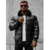 Melna stepēta vīriešu jaka Rotir O/M795