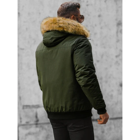 Bomber stila zaļa vīriešu jaka Lemor JS/201901