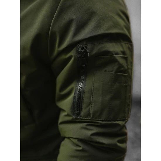 Bomber stila zaļa vīriešu jaka Lemor JS/201901