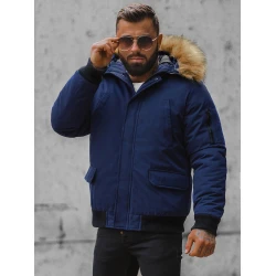 Bomber stila tumši zila vīriešu jaka Lemor