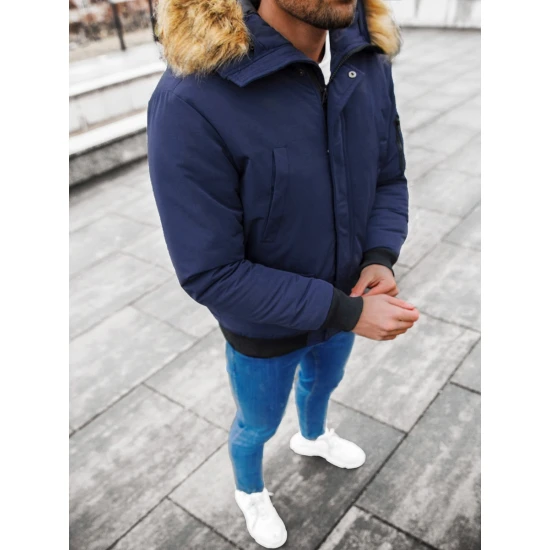 Bomber stila tumši zila vīriešu jaka Lemor JS/201901