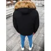 Bomber stila ziemas melna vīriešu jaka Lemor JS/201901