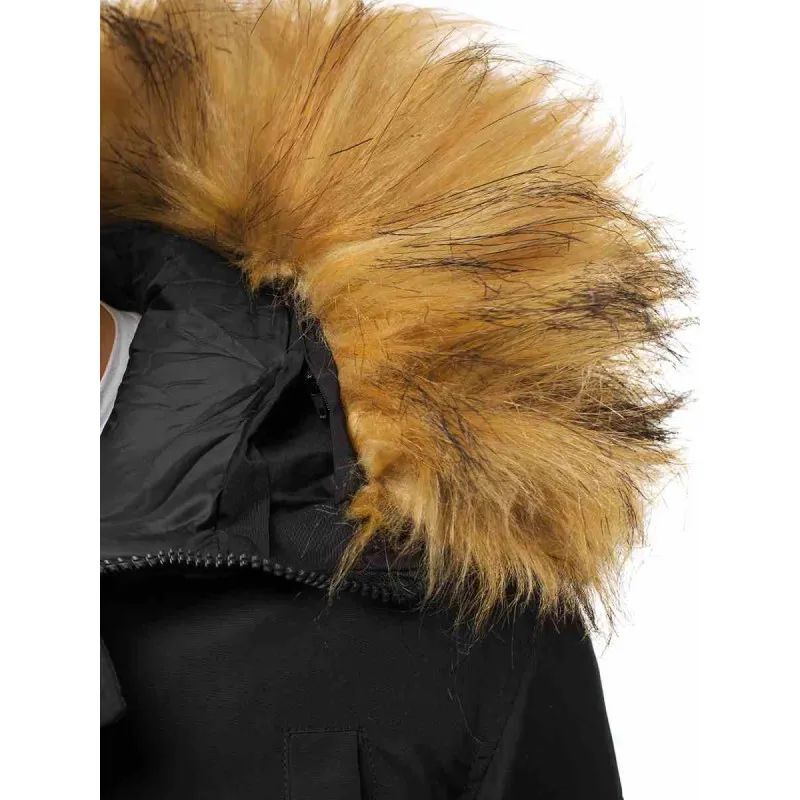 Bomber stila ziemas melna vīriešu jaka Lemor JS/201901
