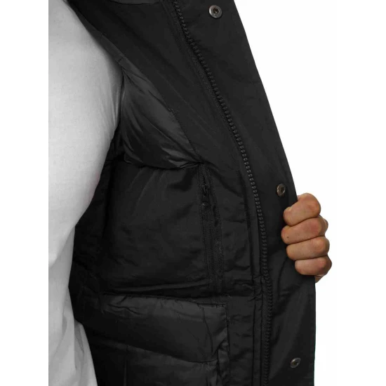 Bomber stila ziemas melna vīriešu jaka Lemor JS/201901