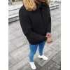 Bomber stila ziemas melna vīriešu jaka Lemor JS/201901