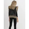 Sieviešu melna ādas veste ar kažokādām Carla Sieviešu vestes