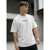 Vīriešu balts oversize t-krekls Fantastic T-krekls ar saukļiem