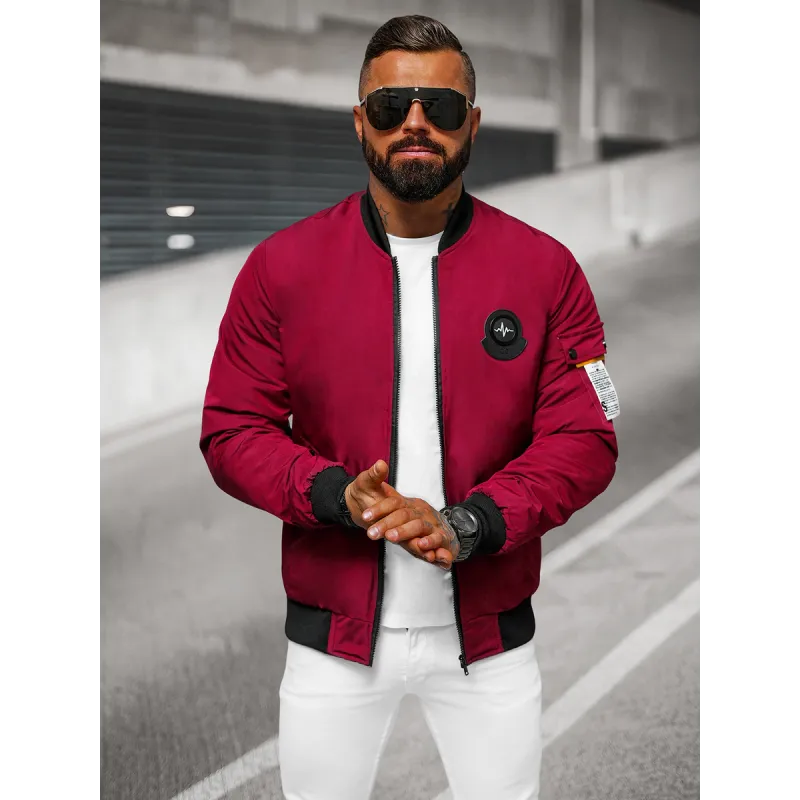 Vīriešu bordo krāsas pavasara jaka Marko JS/84M3037/06