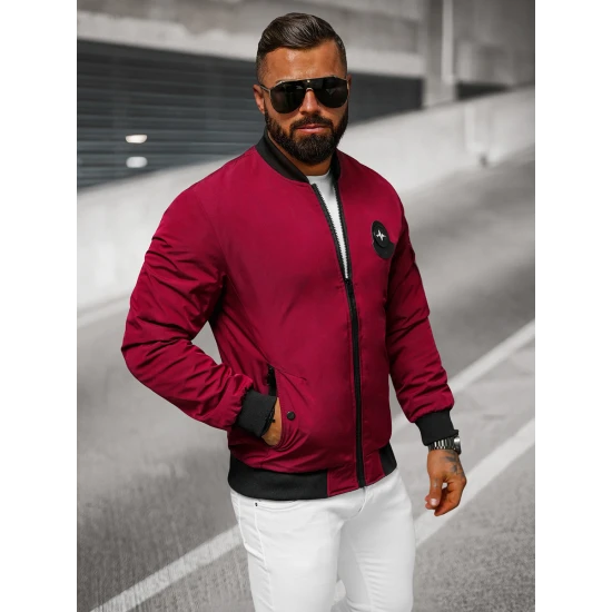 Vīriešu bordo krāsas pavasara jaka Marko JS/84M3037/06