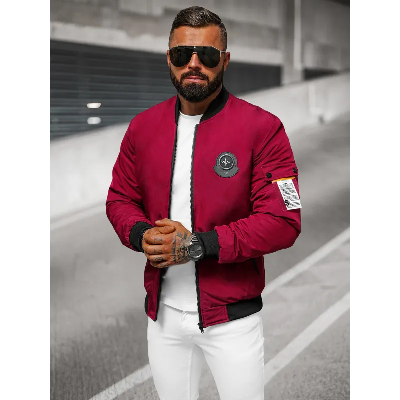 Vīriešu bordo krāsas pavasara jaka Marko JS/84M3037/06