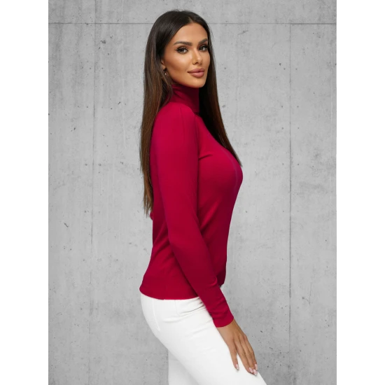 Sieviešu bordo krāsas džemperis ar augstu apkakli Stelin JS/8009/5