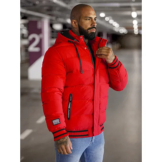 Punainen miesten tikattu takki Aibel JS/57M7501/270