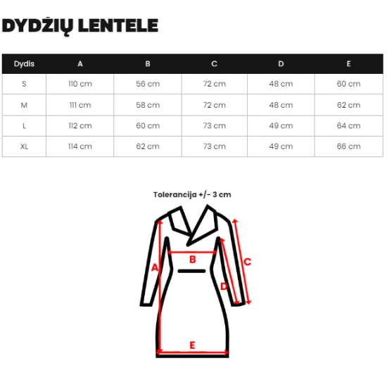 Sieviešu melns mētelis Izabel JS/5M3163/392Z