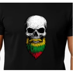 Vīriešu melns krekls Skull and Beard