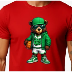 Vīriešu sarkanais lāča krekls ar bumbas džemperi