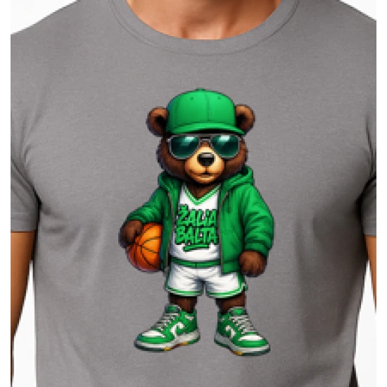 Vīriešu pelēks lāča krekls ar bumbas džemperi PK4019