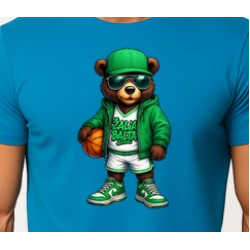 Vīriešu tirkīza krāsas lāča krekls ar bumbas džemperi