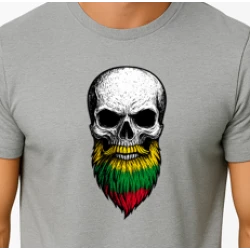 Vīriešu gaiši pelēks krekls Skull and Beard