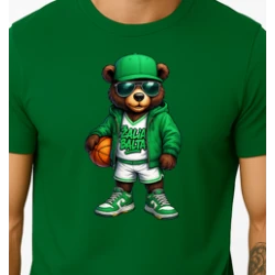 Vīriešu tumši zaļš lāča krekls ar bumbas džemperi