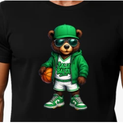 Vīriešu melns lāča krekls ar bumbas džemperi