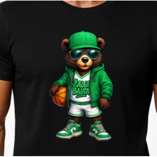 Vīriešu melns lāča krekls ar bumbas džemperi PK4019