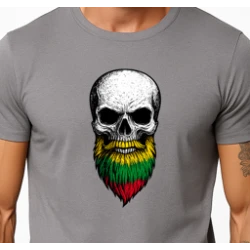 Vīriešu pelēks krekls Galvaskauss un bārda