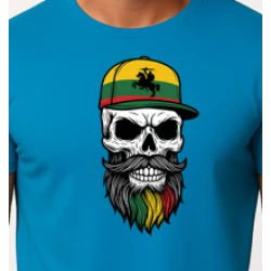 Vīriešu tirkīza krekls Galvaskauss un cepure