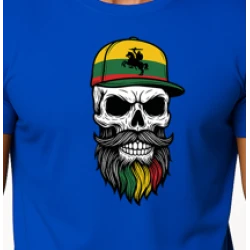 Vīriešu zils krekls Galvaskauss un cepure