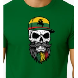 Vīriešu tumši zaļš krekls Galvaskauss ar cepuri