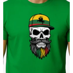 Vīriešu zaļš krekls Galvaskauss un cepure