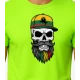 Vīriešu neona zaļš krekls Galvaskauss un cepure PK4016
