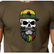 Vīriešu haki krekls Galvaskauss ar cepuri PK4016