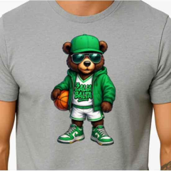 Vīriešu gaiši pelēks lāča krekls ar bumbu džemperis PK4019